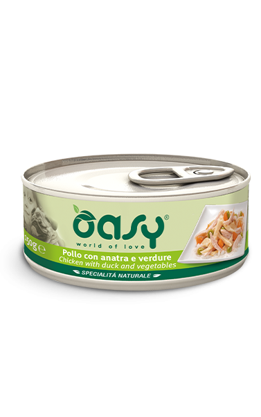 OASY DOG POLLO ANATRA E VERDURE LATTINA 150 GR
