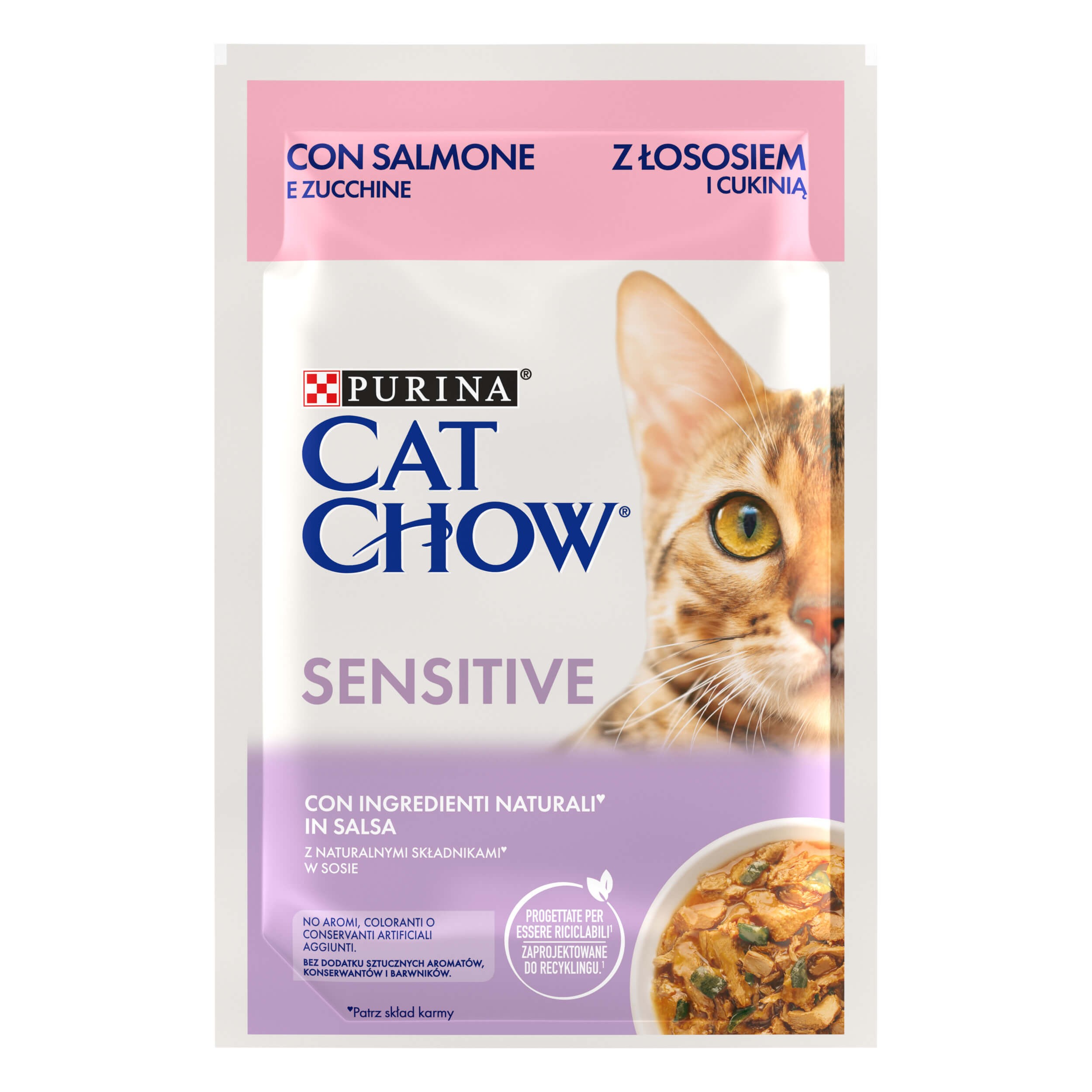 CAT CHOW SENSITIVE SALMONE E ZUCCHINA BUSTINA 85 GR