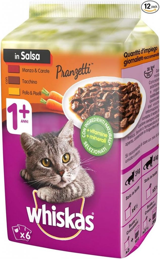 WHISKAS PRANZETTI SAPORI DI CASA CARNE 6 X 50 GR