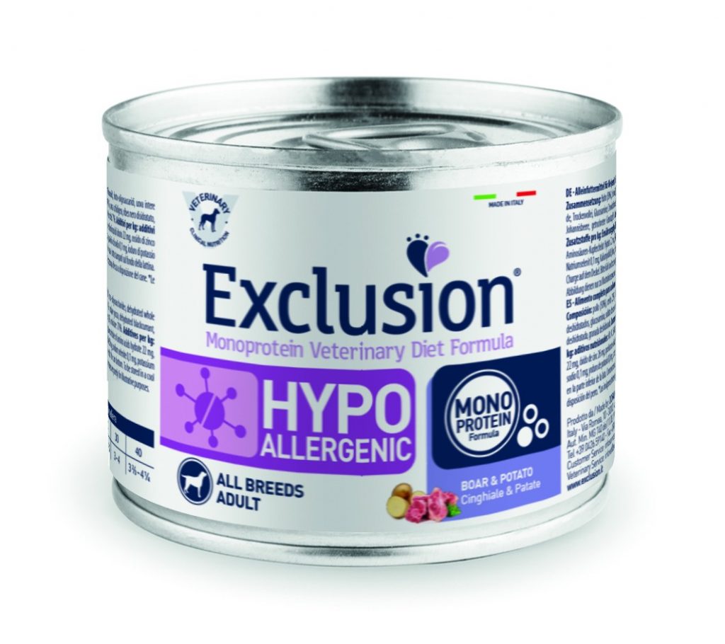 EXCLUSION DOG HYPO CINGHIALE E PATATE LATTINA 200 GR