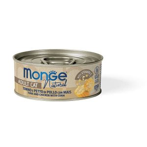 Monge Cat Natural Tonno e Petto di Pollo con Mais Lattina 80 Gr