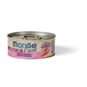 Monge Gatto Natural Tonno con Alici in Jelly Lattina 80 Gr