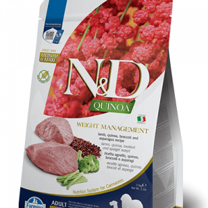 N&D Cane Quinoa Weight Management Agnello E Broccoli Medio Maxi 7 Kg (1)