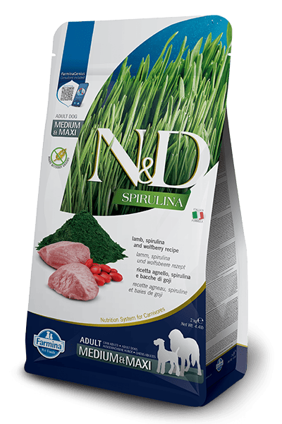 N&D Cane Spirulina Agnello Adult Medio Maxi 7 Kg (1)