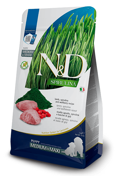 N&D Cane Spirulina Agnello Puppy Medio Maxi 2 Kg (1)
