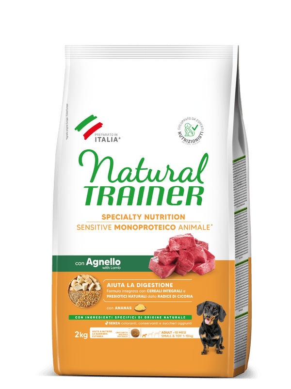 Natural Trainer Cane Agnello e Cereali Monoproteico Adult Small e Toy Mini 2 Kg (1)