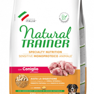 Natural Trainer Cane Coniglio e Cereali Monoproteico Medium Maxi Adult 3 Kg (1)