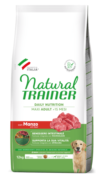 Natural Trainer Cane Manzo Adult Maxi Daily Nutrition 12 Kg (1)