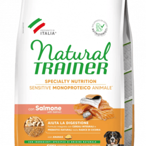 Natural Trainer Cane Salmone e Cereali Monoproteico Adult Medium Maxi 3 Kg (1)