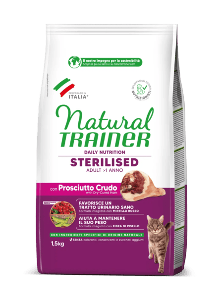 Natural Trainer Gatto Prosciutto Sterilized Daily Nutrition 1,5 Kg (1)