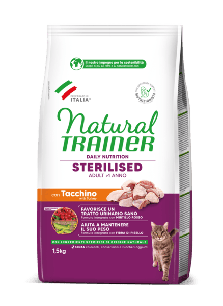 Natural Trainer Gatto Tacchino Sterilized Daily Nutrition 1,5 Kg (1)