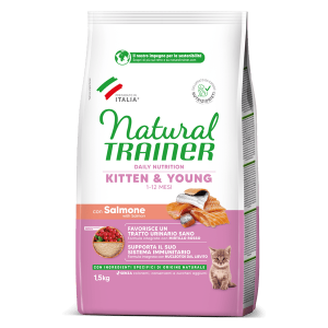 Natural Trainer Kitten Salmone Gatto Young Daily Nutrition 1,5 Kg (1)