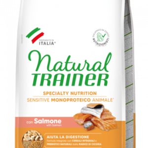 Natural Trainer Puppy Cane Salmone e Cereali Monoproteico Medium Maxi 12 Kg (1)