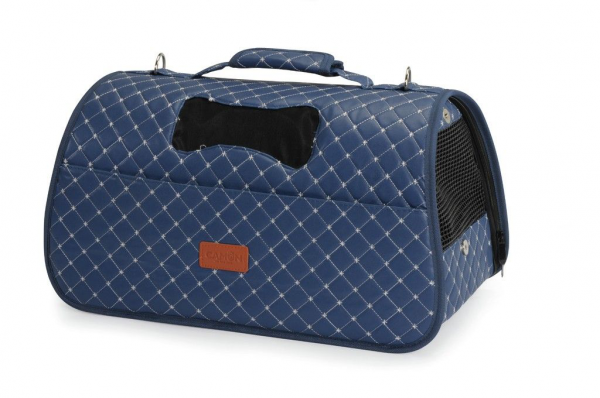 TRASPORTINO TRAPUNTATO "ROMBO" BLU50X27X27 CM