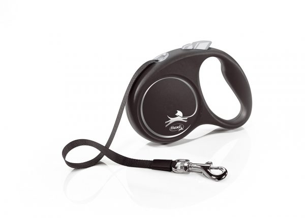 FLEXI DESIGN BLACK GUINZAGLIO FETTUCCIA S 5 MT NERO