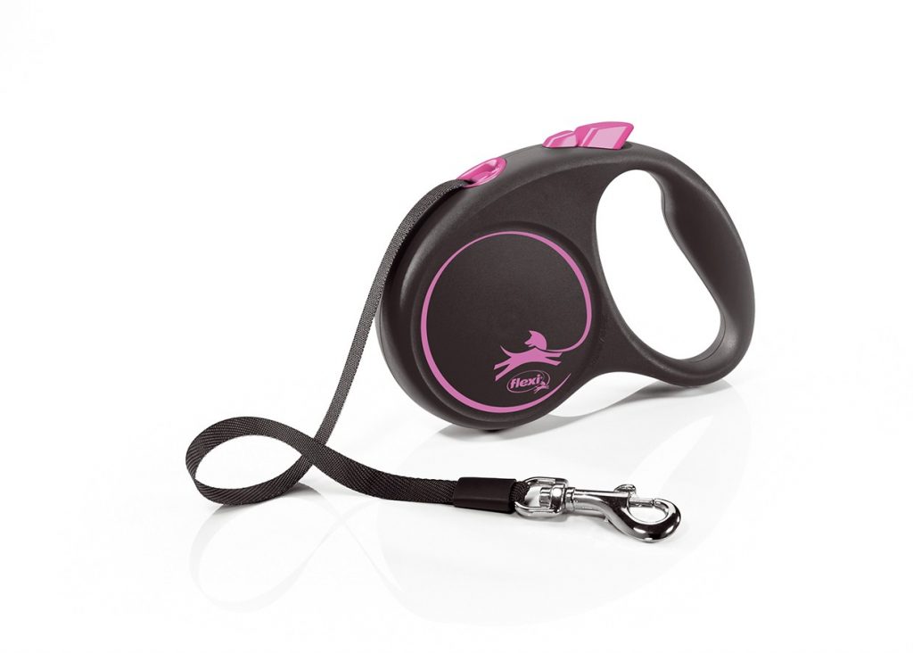 FLEXI DESIGN BLACK GUINZAGLIO FETTUCCIA S 5 MT ROSA