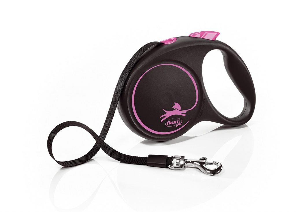 FLEXI DESIGN BLACK GUINZAGLIO FETTUCCIA M 5 MT ROSA