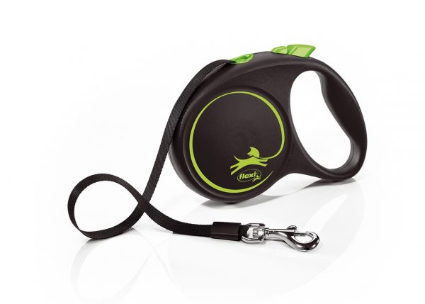 FLEXI DESIGN BLACK GUINZAGLIO FETTUCCIA M 5 MT VERDE