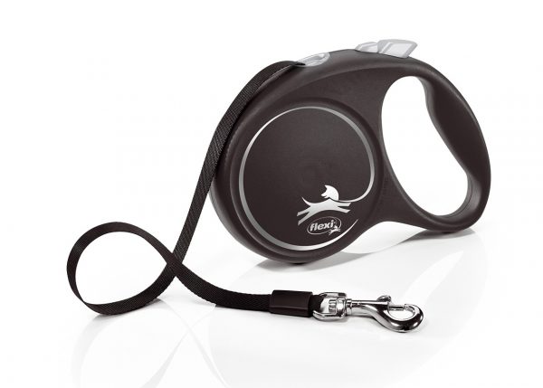 FLEXI DESIGN BLACK GUINZAGLIO FETTUCCIA L 5 MT NERO