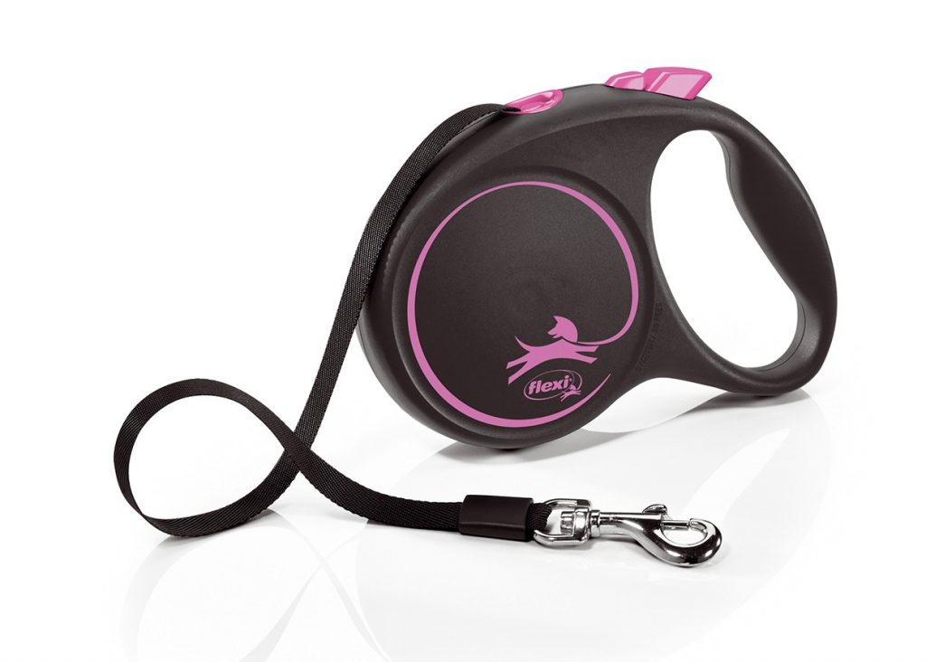 FLEXI DESIGN BLACK GUINZAGLIO FETTUCCIA L 5 MT ROSA