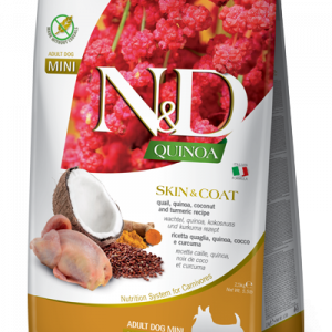 N&D Cane Quinoa Skin&Coat Quaglia Cocco E Curcuma Adult Mini 7 Kg