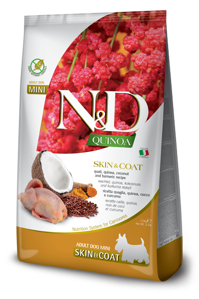 ND DOG QUINOA SKIN&COAT QUAGLIA COCCO E CURCUMA ADULT MINI 7 KG