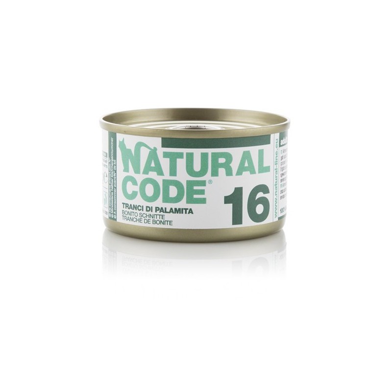 NATURAL CODE GATTO TRANCI DI PALAMITA LATTINA 85 GR