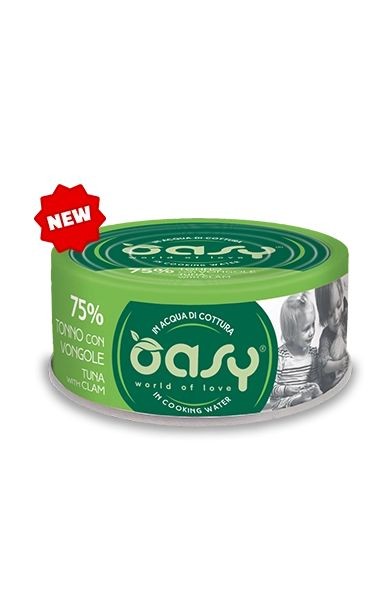 OASY CAT MORE LOVE TONNO E VONGOLE LATTINA 70 GR