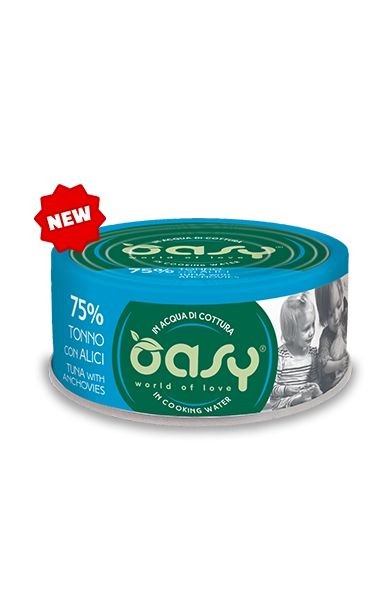 OASY CAT MORE LOVE TONNO E ALICI LATTINA 70 GR