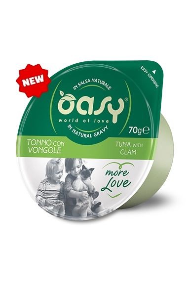 OASY CAT MORE LOVE TONNO E VONGOLE CUP 70 GR