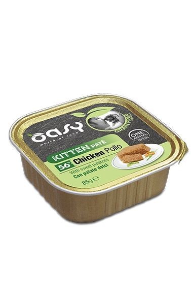 OASY CAT GRAIN FREE KITTEN POLLO E PATATE DOLCI VASCHETTA 85 GR