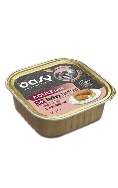 OASY CAT GRAIN FREE ADULT TACCHINO E BARBABIETOLA VASCHETTA 85 GR
