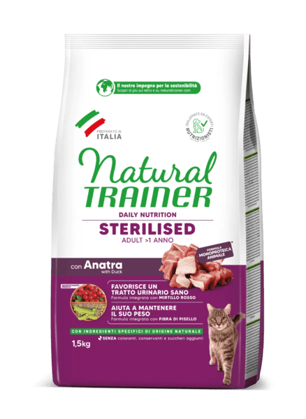 Natural Trainer Gatto Anatra Sterilized Daily Nutrition 1,5 Kg (1)