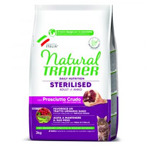 Natural Trainer Gatto Prosciutto Crudo Sterilized Daily Nutrition 3 Kg (1)