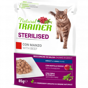 TRAINER NATURAL CAT STERILIZED MANZO BUSTINA 85 GR