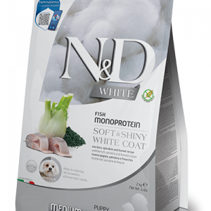 ND DOG WHITE SPIGOLA SPIRULINA E FINOCCHIO PUPPY MEDIO MAXI 2 KG