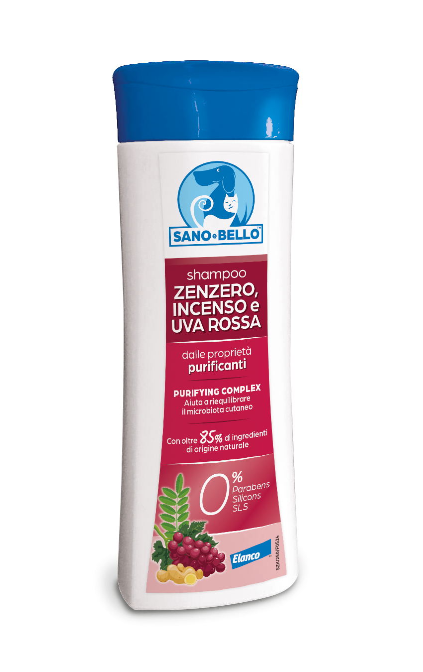 SHAMPOO CANI ZENZERO, INCENSO E UVA ROSSA 250 ML