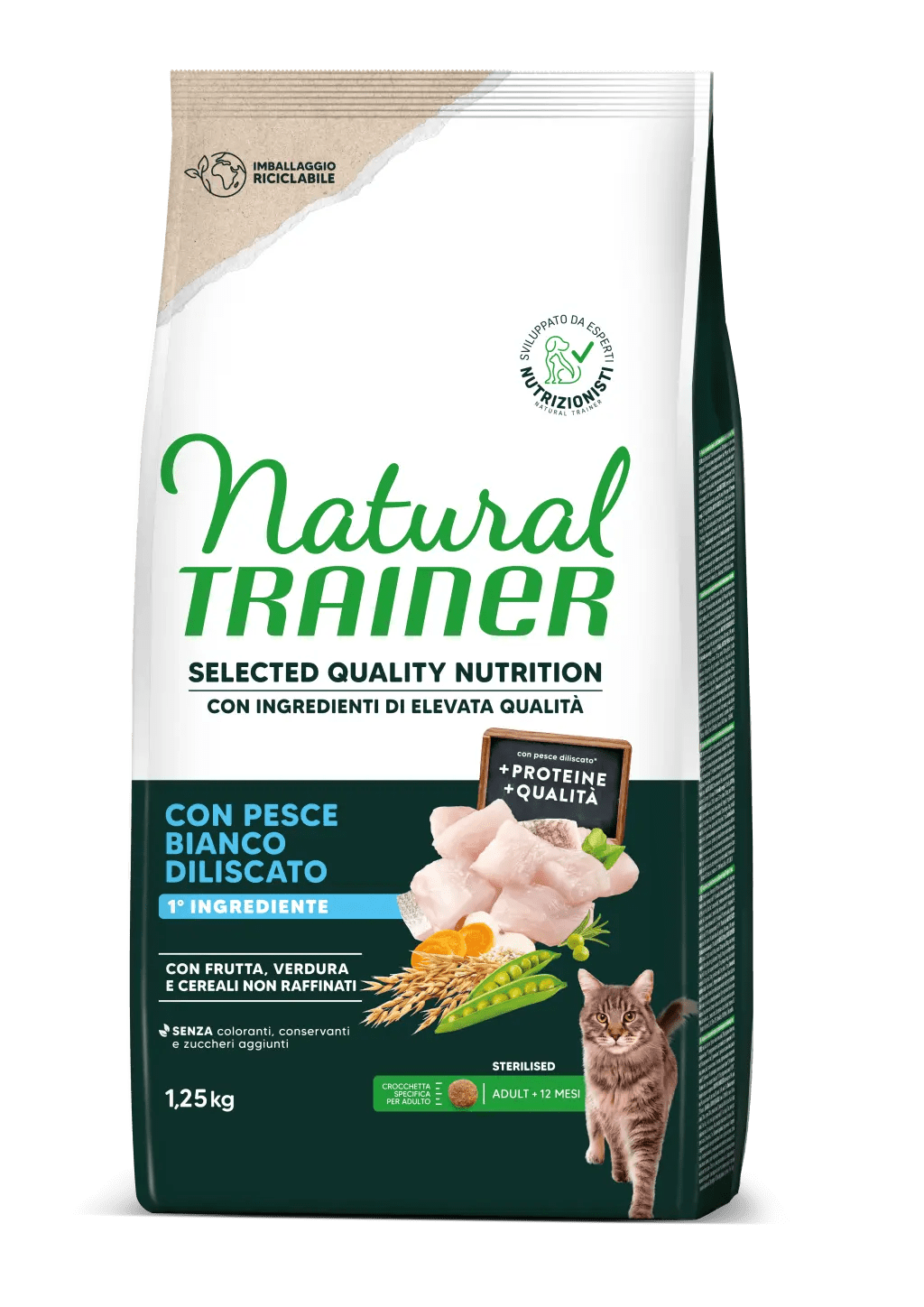 TRAINER NATURAL SELECTED CAT STERILIZED PESCE 1,25 KG