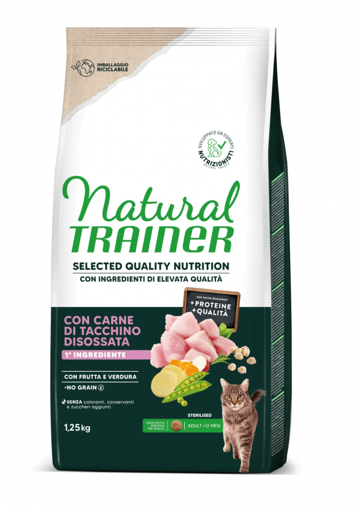 TRAINER NATURAL SELECTED CAT STERILIZED NO GRAIN TACCHINO 1,25 KG