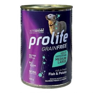 PROLIFE CANI ADULTI MEDIUM LARGE SALMONE E PATATE LATTINA 400 GR
