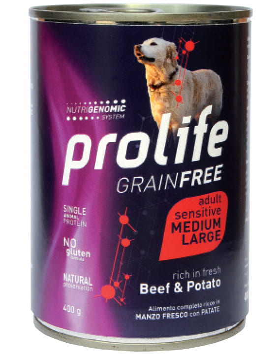 Prolife Dog Adult Medium Large Manzo E Patate Lattina 400 Gr (1)