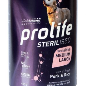 Prolife Dog Sterilized Medium Large Maiale E Riso Lattina 400 Gr