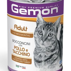 Gemon Cat Adult Bocconcini Con Pollo E Tacchino Lattina 415 Gr