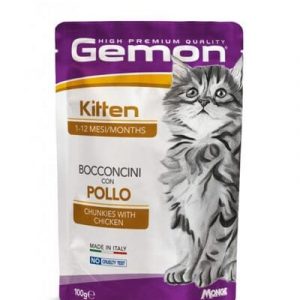 Gemon Cat Kitten Con Bocconcini Di Pollo Busta 100 Gr