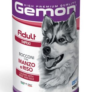 Gemon Dog Adult Maxi Bocconi Con Manzo E Riso Lattina 1250 Gr