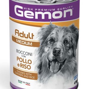 Gemon Dog Adult Medium Bocconi Con Pollo E Riso Lattina 415 Gr