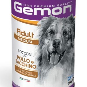Gemon Dog Adult Medium Bocconi Con Pollo E Tacchino Lattina 1250 Gr