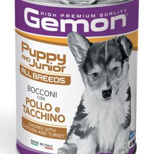 Gemon Dog Junior Bocconi Con Pollo E Tacchino Lattina 415 Gr