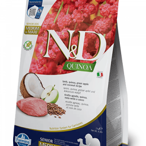 N&D Cane Quinoa Senior Agnello, Mela Verde E Cocco Medio Max 7 Kg
