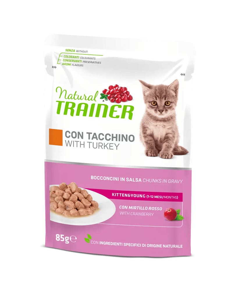 Natural Trainer Cat Kitten Tacchino Bustina 85 Gr